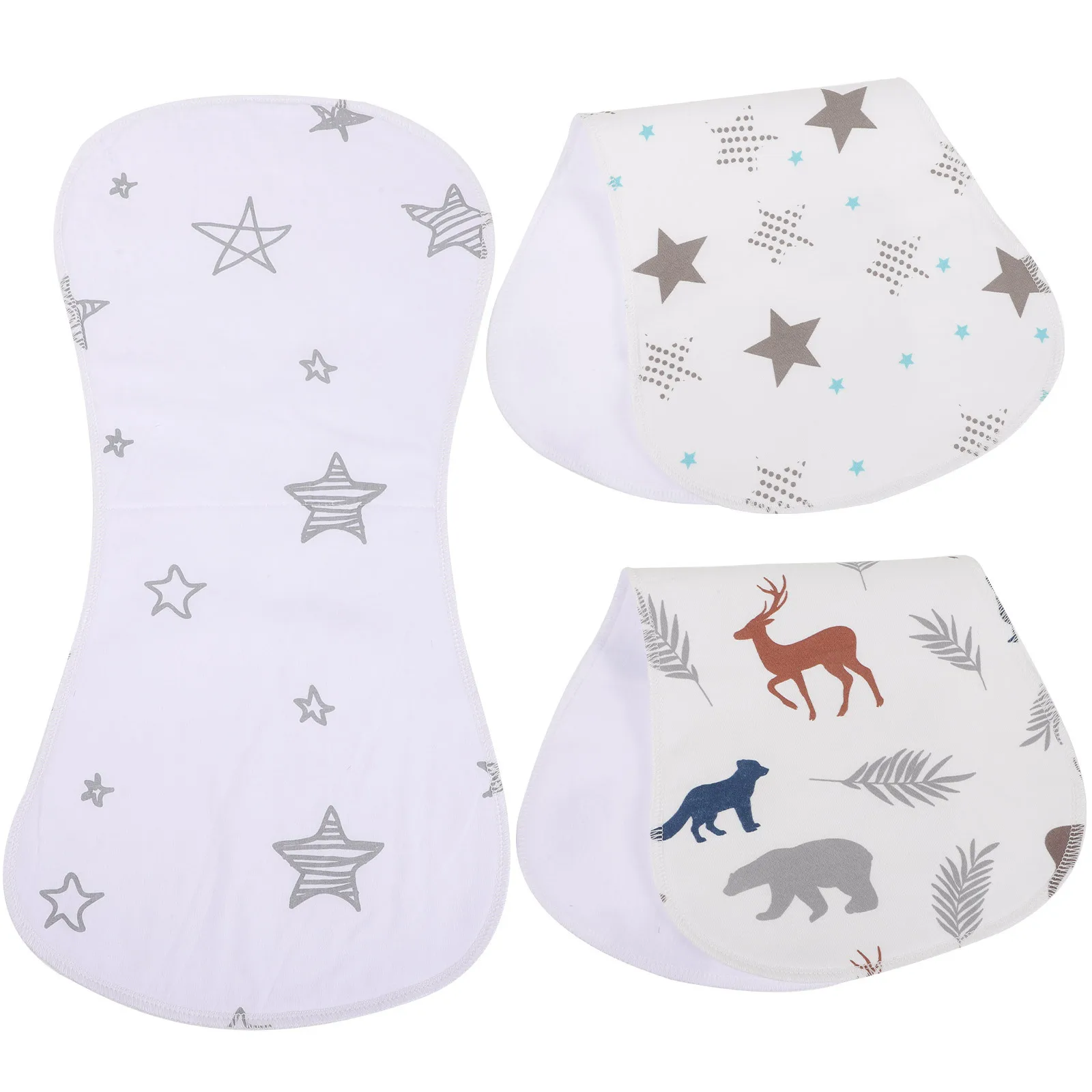 

Набор из 3 хлопковых салфеток для отрыжки для новорожденных девочек и мальчиков, мягкие, приятные для кожи, впитывающие, непромокаемые, моющиеся