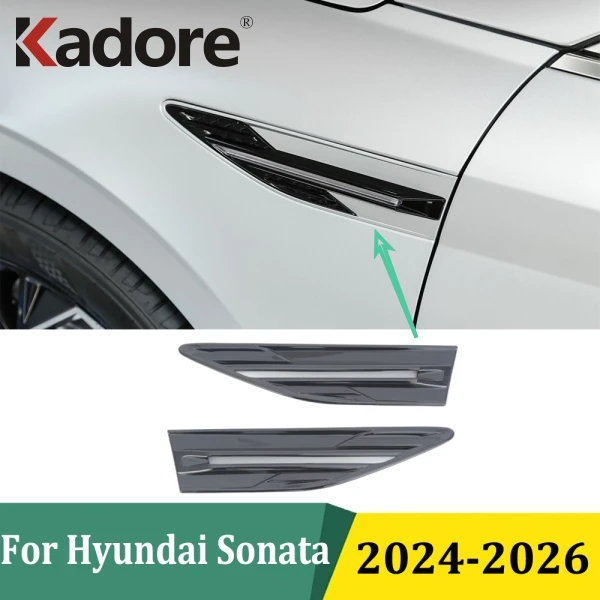 

For Hyundai Sonata 2024 2025 2026 Front Door Side Flow Fender Panel Air Vent Cover Trim Sticker Car Exterior Accessories