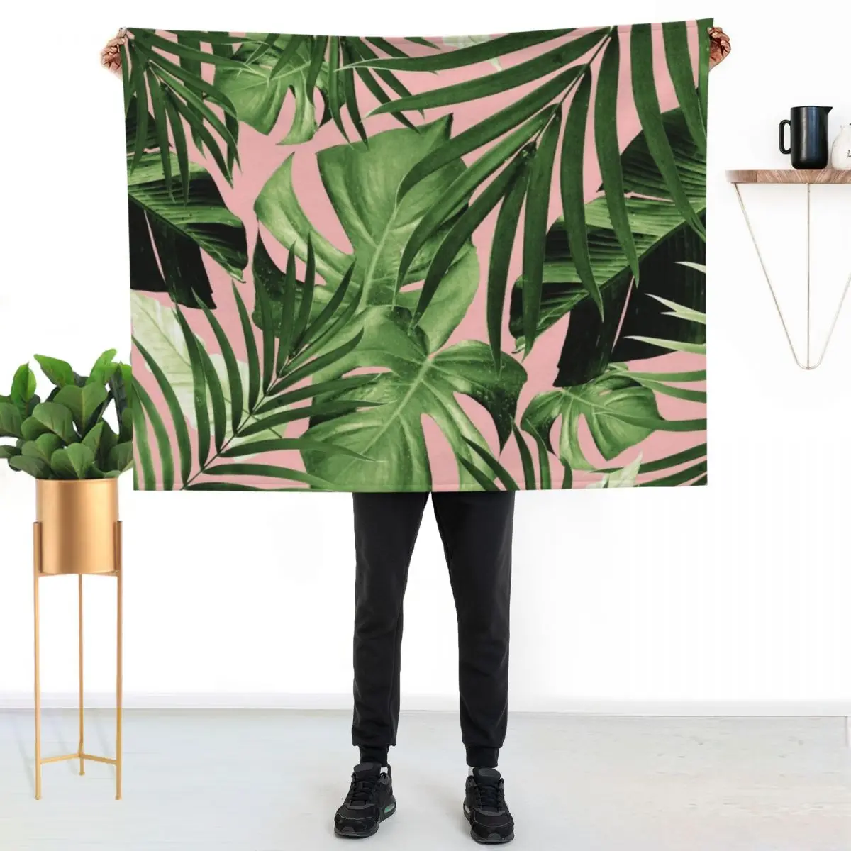 Tropical Jungle Leaves Pattern #11 #tropical #decor #art Throw Blanket Plush manga Thermals For Travel Decorative Beds Blankets