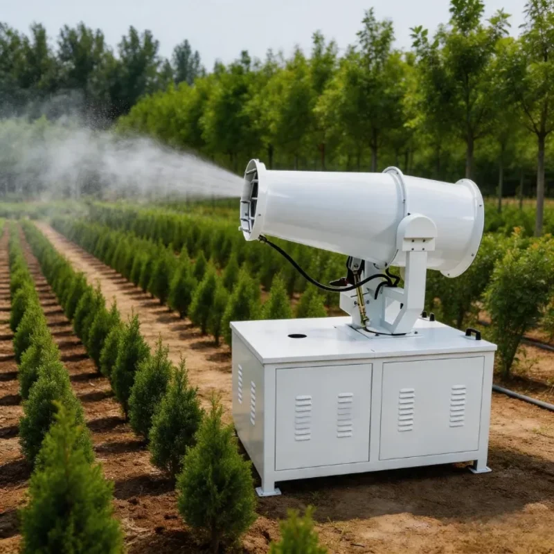 Fog Cannon Machine Fixed Stand 50m Spraying Radius Water Pump System for Industrial Plant Dust Control Site Mist Sprayer Device