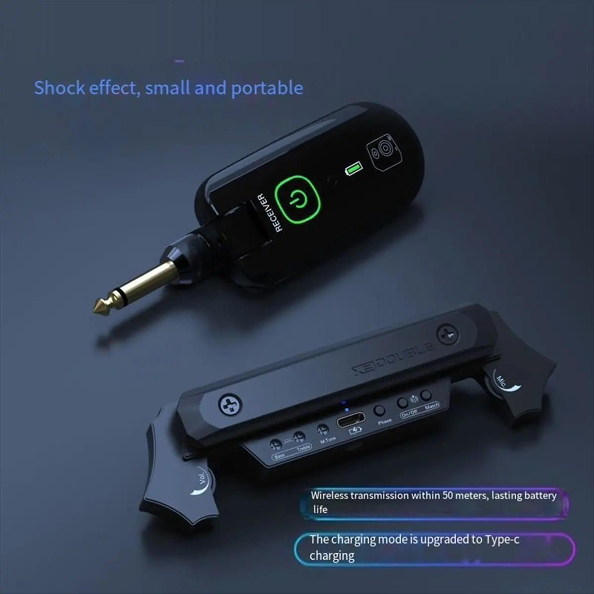 M85K DOUBLE X2 لاقط صوت لاسلكي مع ميكروفون استقبال 30 متر نقل لـ 80-120 مللي متر فتحة الصوت الغيتار الصوتي Picku #4