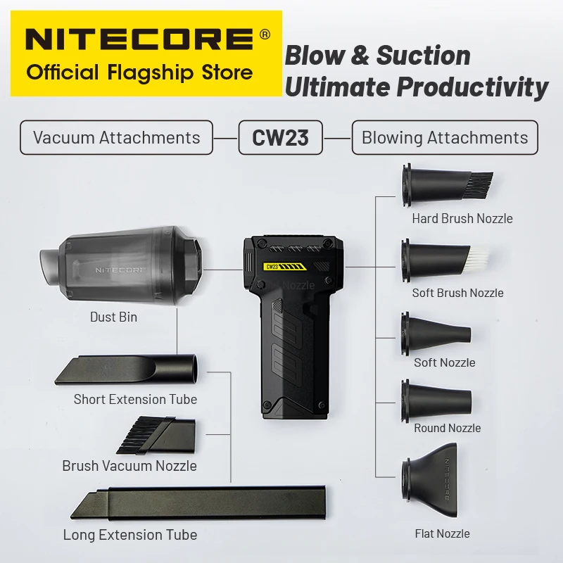 NITECORE CW23 Multipurpose Pocket Photography Fan with Vacuum