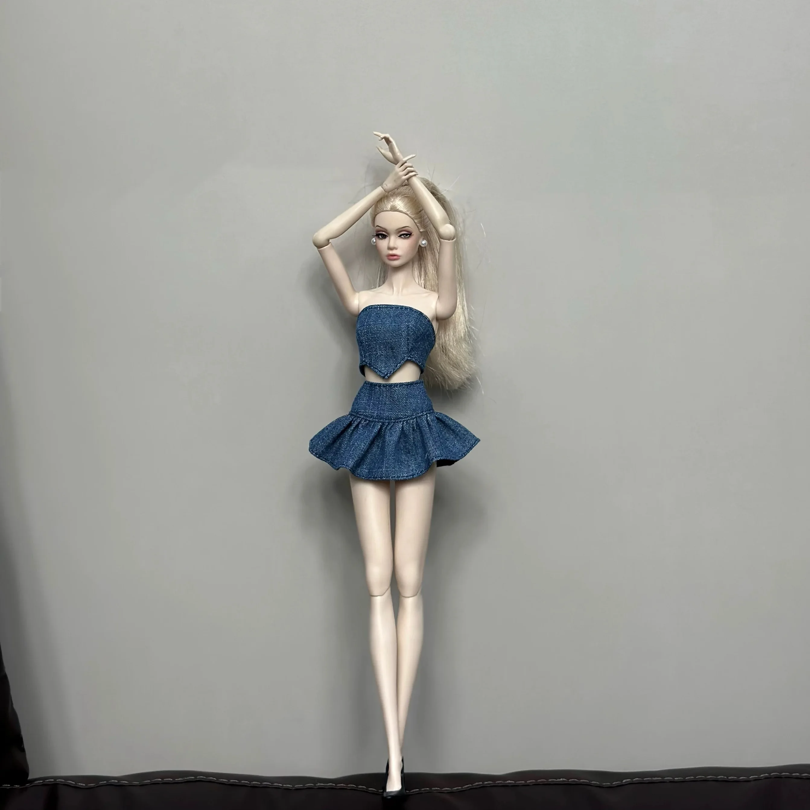 30 cm Supermodel Puppe Kleiden Mode Spicy Girl Weste + Falten Kurzen Rock Set DIY Sexy Täglichen Dress Up Ohne Puppe enthalten