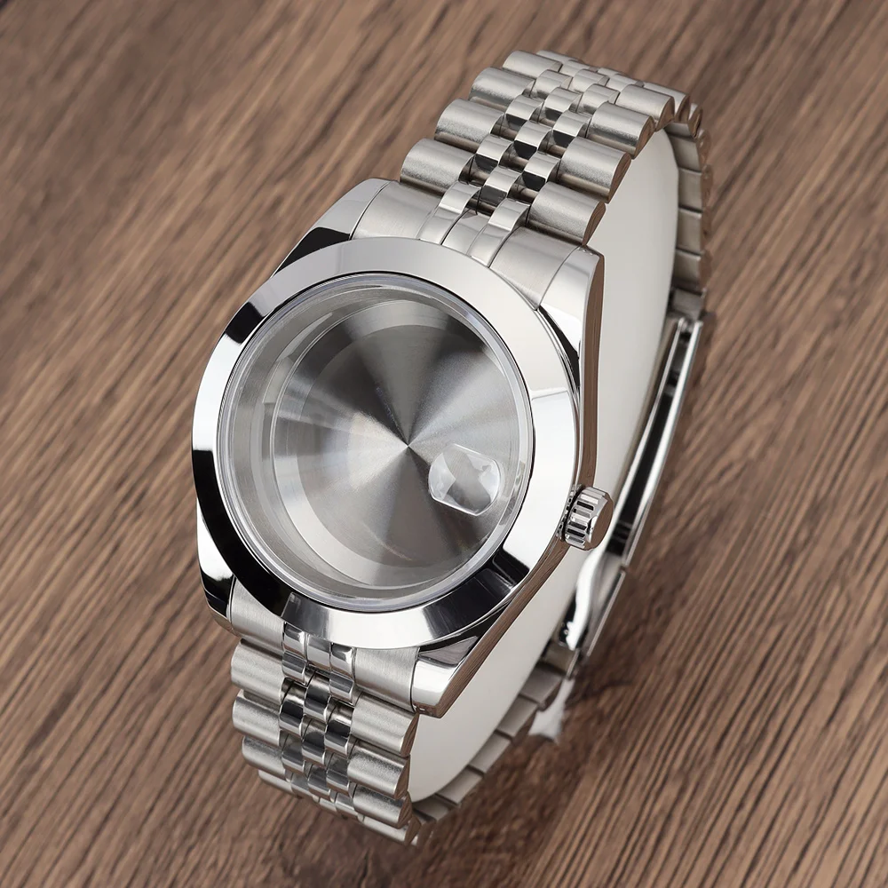 Фото Корпус для часов 36 мм/39 мм с сапфировым стеклом для DJ SK Nh35 Nh36 Nh34 Miyota 8215, браслет Jubilee, деловой, спортивный, роскошный, мужские запчасти, Air King