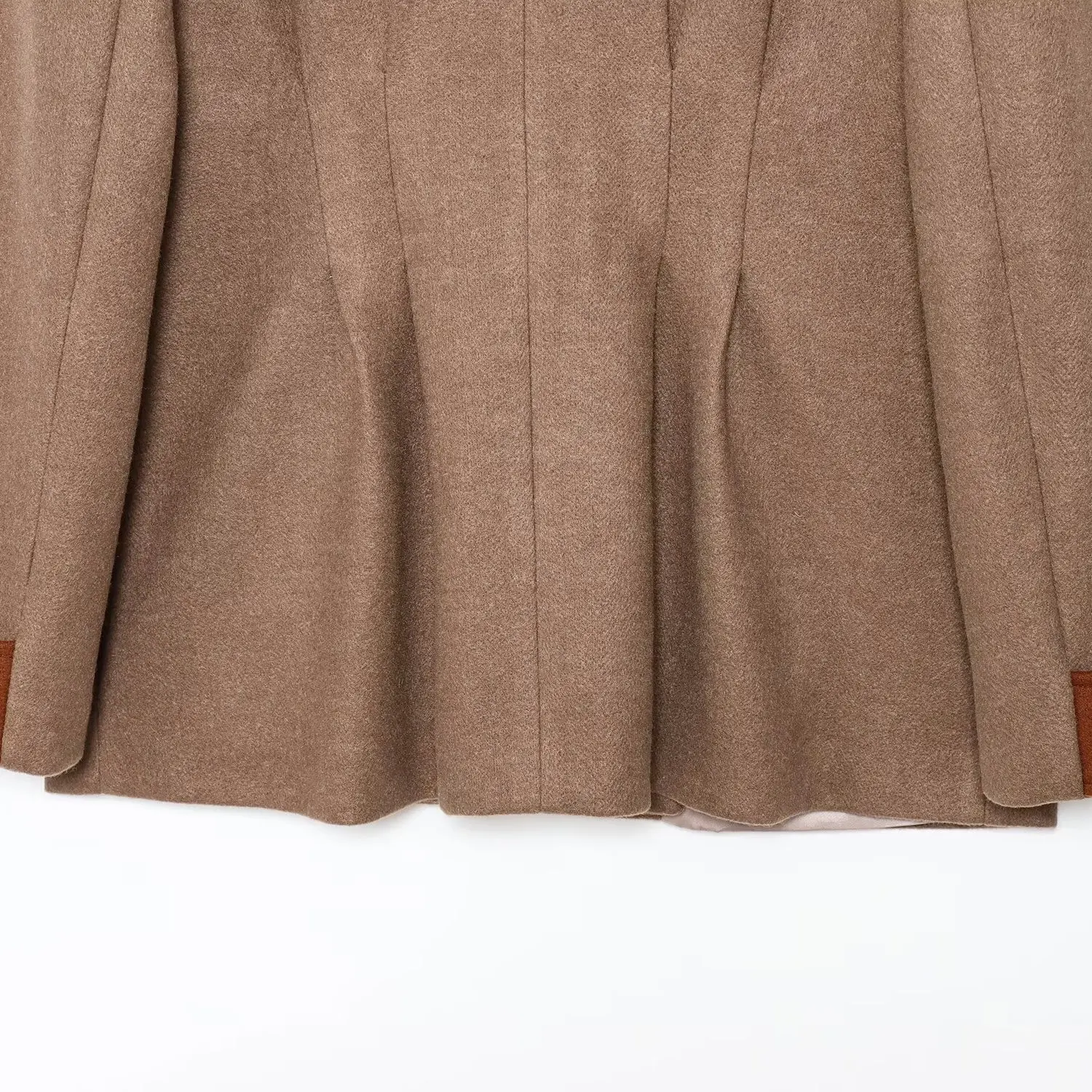 

ZBZA Spring New Women's Faion Design Patchwork Woolen Coat Straight Cut Pure Linen Material Office Sle Long Sve Double...