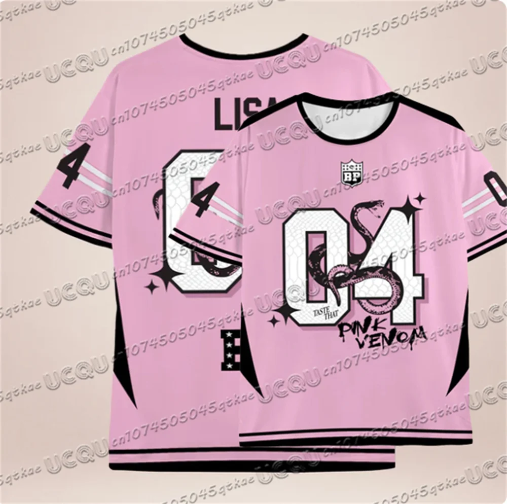 الوردي الأسود المتناقضة الأفعى طباعة نمط جيرسي تي شيرت لصيف المرأة الكورية فتاة مجموعة المحملة س الرقبة فضفاض رداء علوي غير رسمي #5