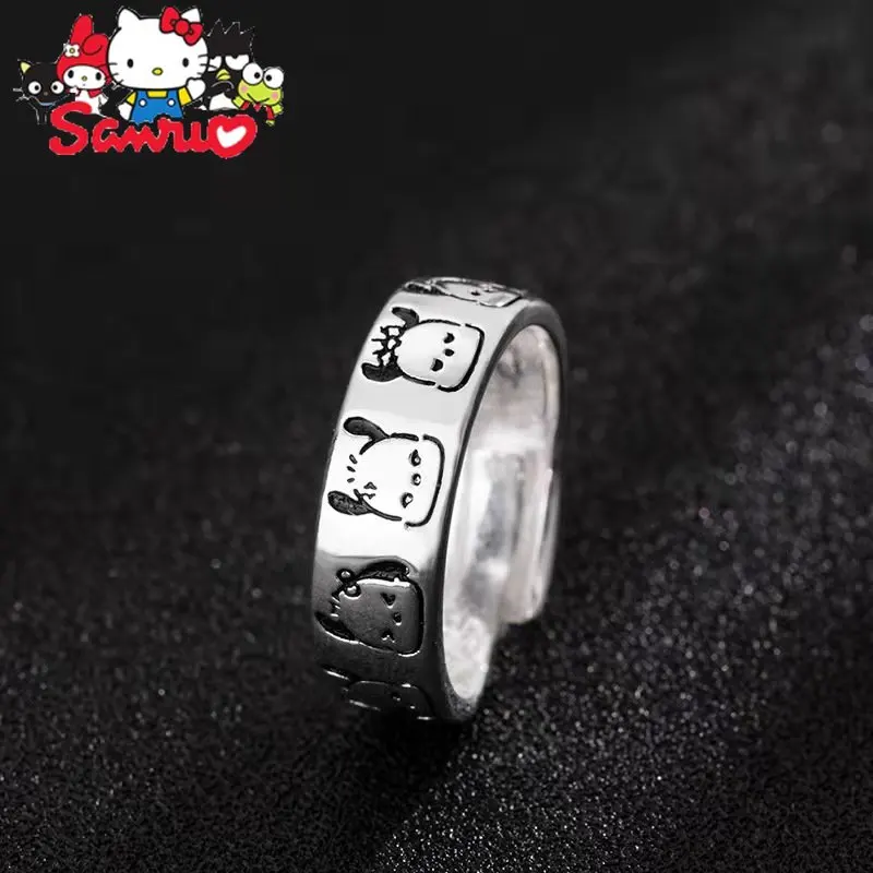 Sanrio Melodie Kuromi Hallo Kitty Cinnamoroll Kirby Paar Ring Nette Muster Anime Protagonist Einstellbare Geschenk für Freundin