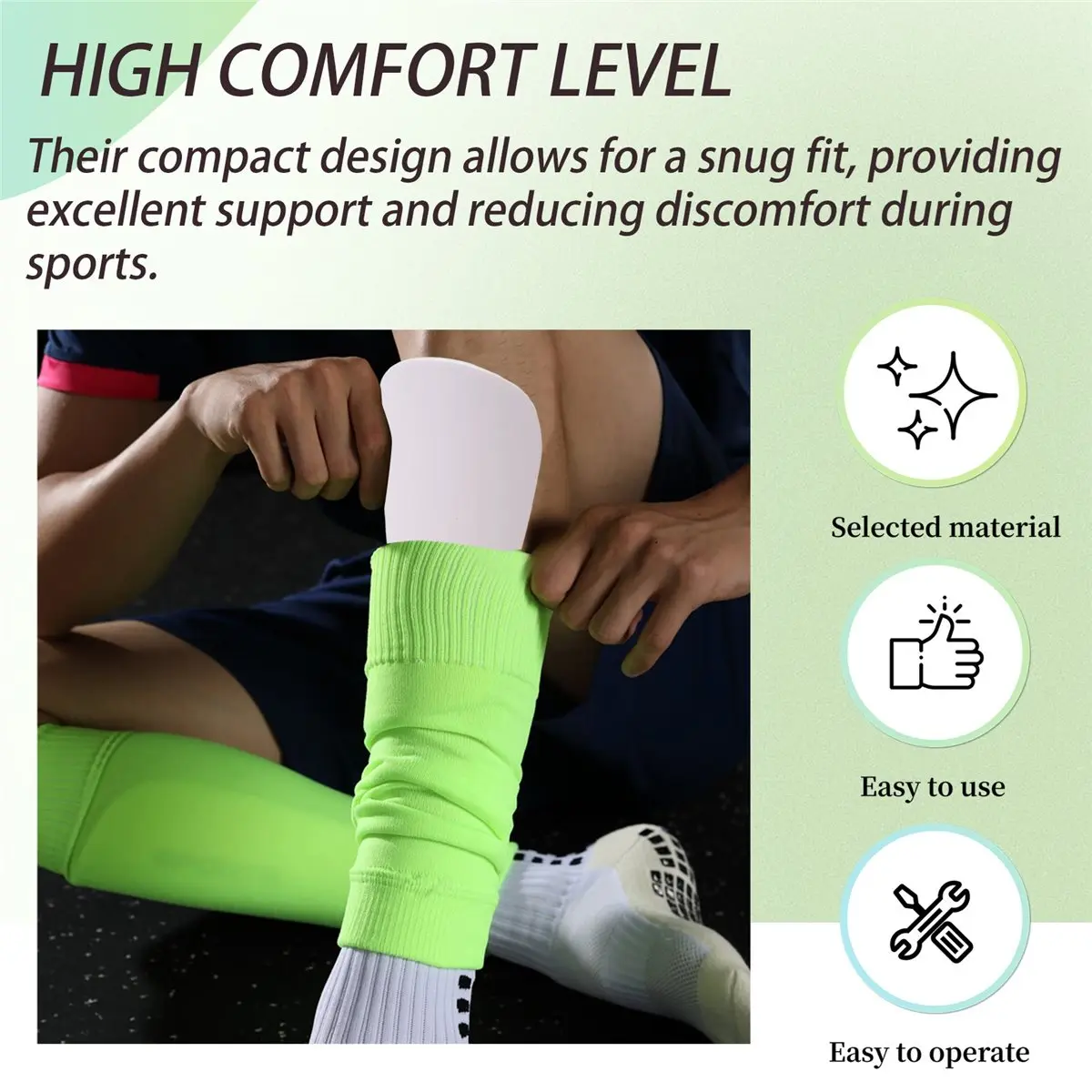 ABQX 1Pair Shin Pads Shock Absorbing Leg Protector Shin Guards Soccer Shin Guards for Men Women Kids Boys Girls B