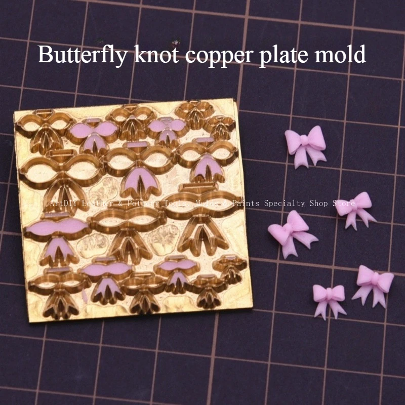 Butterfly Knot Copper Plate Knife Mold/Handmade DIY Ultra-light Clay Soft Pottery Colored Clay Pressing Mold
