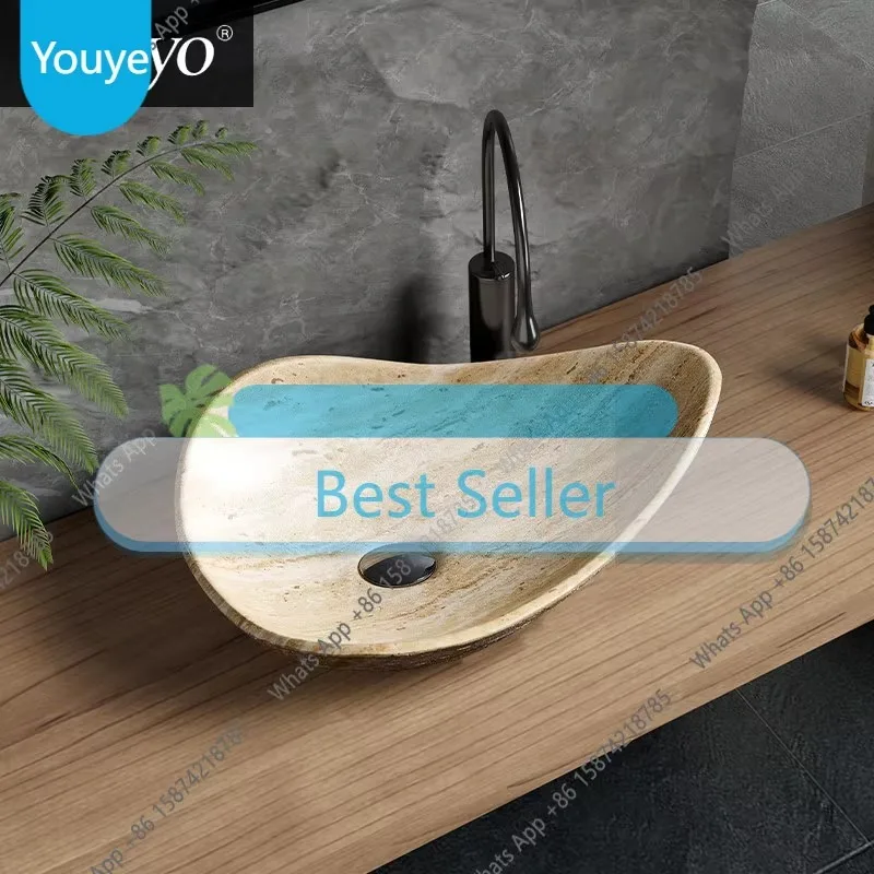 N64 Travertine style countertop wash basin designer high-end art basin small size countertop wash basin wash table