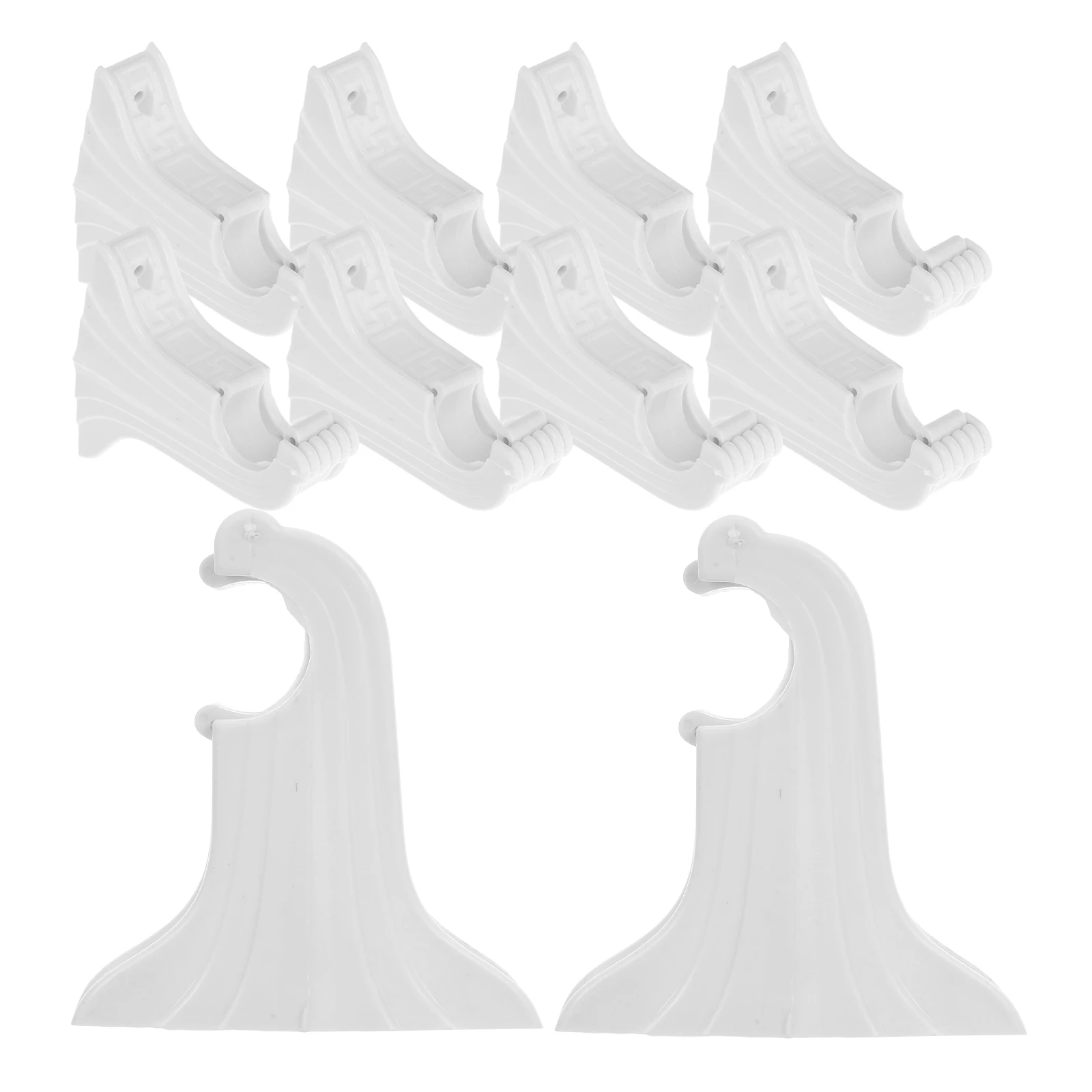 

12 Pcs Classical Curtain Rod Support Wall Brackets for Poles Frame Plastic Rail Hanger