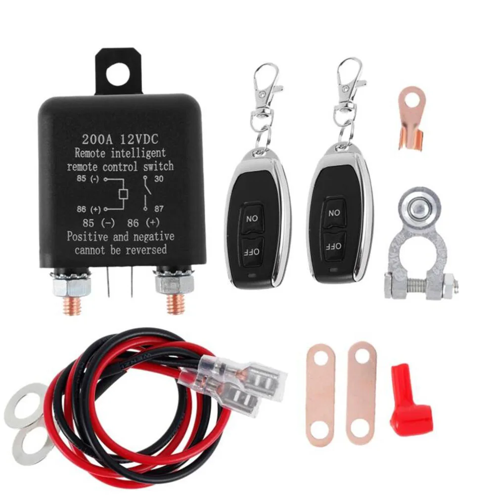 

12V 200A Battery Disconnect Switch with Remote Control for Cars RVs Trucks Boats Campervans Includes 2 Wireless Keys