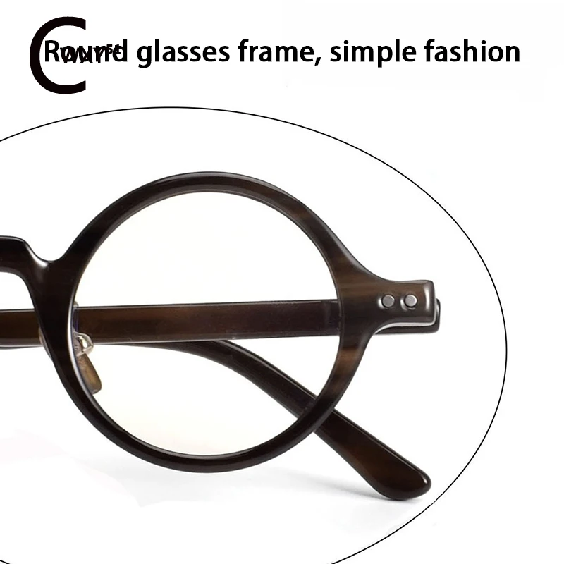 Top Quality Round Frame Buffalo Horn Glasses Frame Women Artsy Vintage Handmade Men Horn Glasses Can Be Customized Prescription