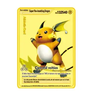 2022 espanhol pokémon cartas metal letras pokemon espanhol ferro cartões mewtwo pikachu gx charizard vmax cartas pokémon vmax 8 principais vendas convite pokemon - №8