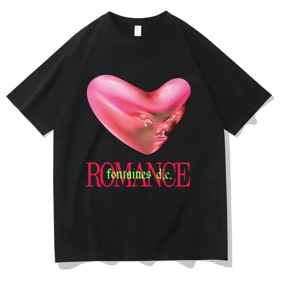 2026 Fontaines D.C. Romance Men Clothing Tee Shirt Homme New in Top & Tees Short Sleeve Round Neck Printing Pullover T-Shirt
