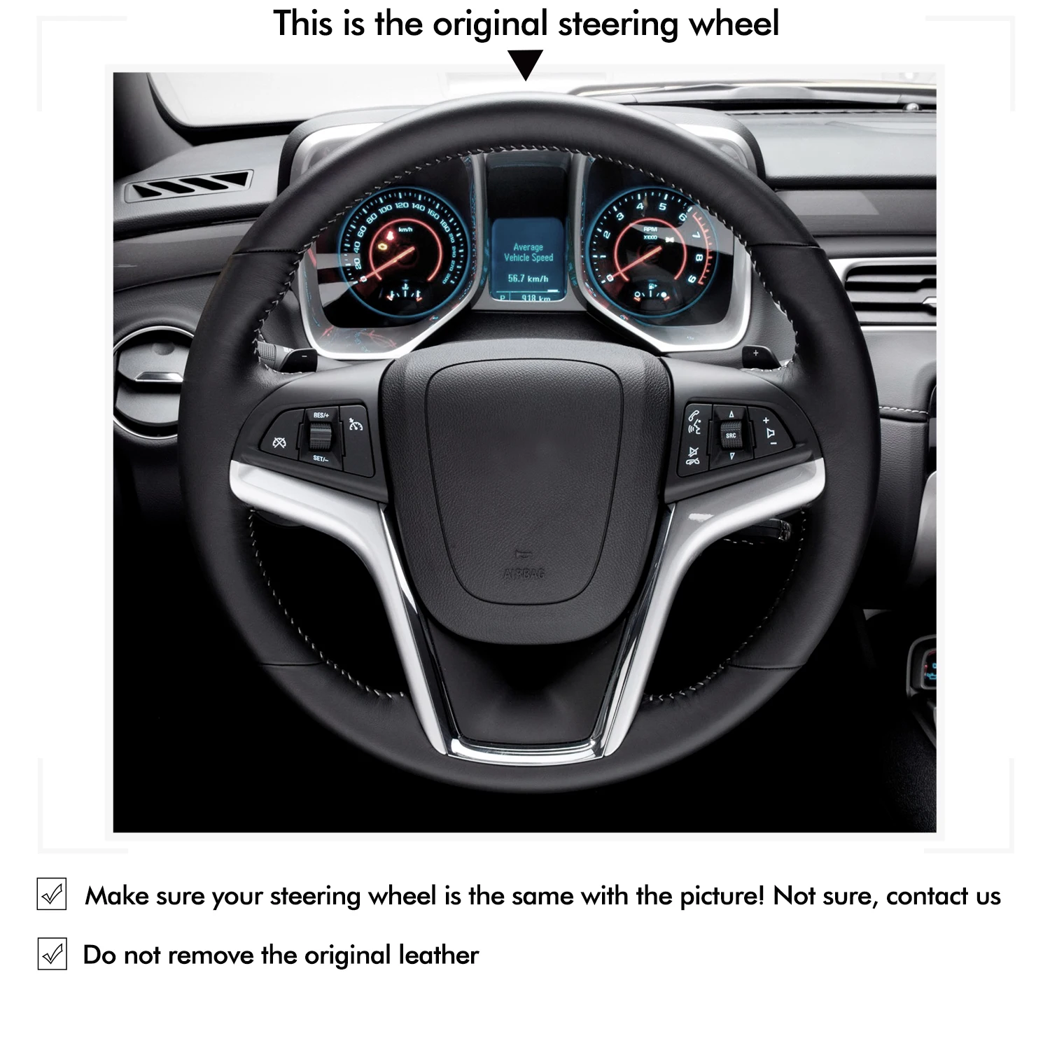 MEWANT Mesh Alcantara Car Steering Wheel Cover for Chevrolet Camaro 2012-2015