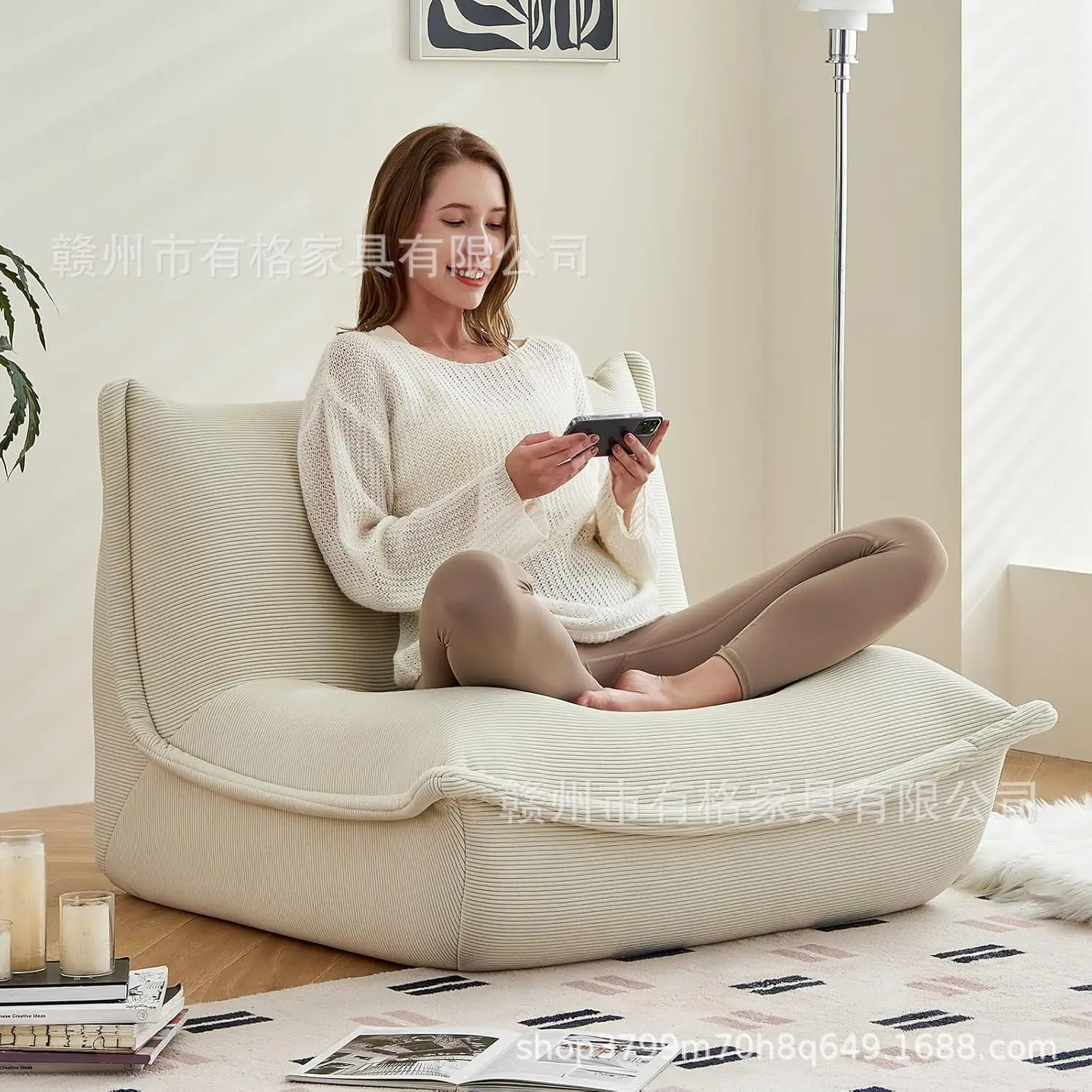 Vakuumkomprimiertes Lazy Sofa – Einzelsitzer, komplett aus Schaumstoff, für Schlafzimmer, Wohnzimmer oder Balkon – müheloser Stil