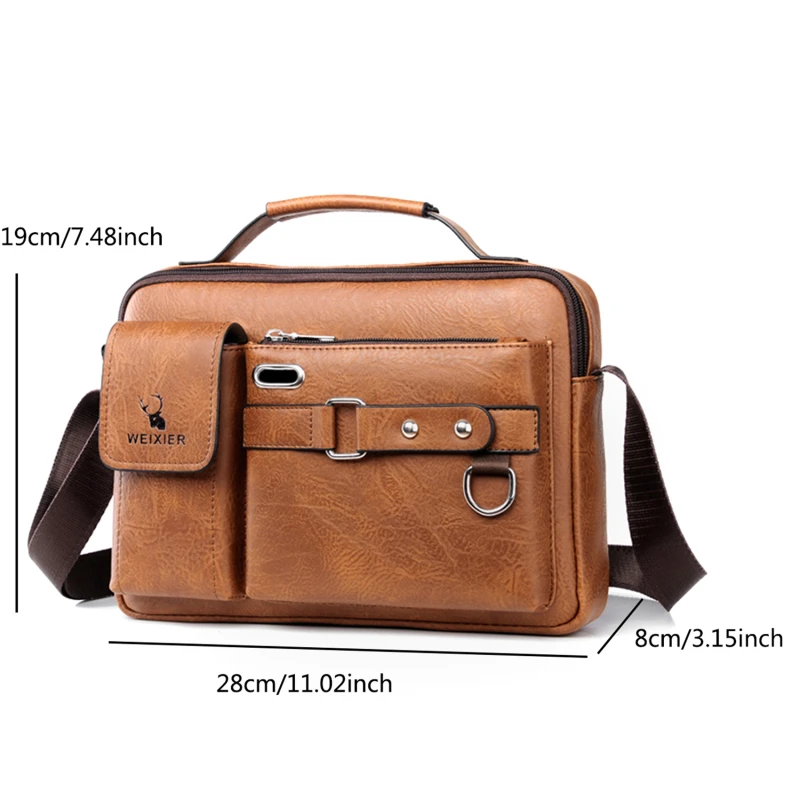 Men Shoulder Bag Pu Leather Business Messenger Bag for Man 2023 New Vintage Small Male Crossbody Bags Designer Handbags 가방