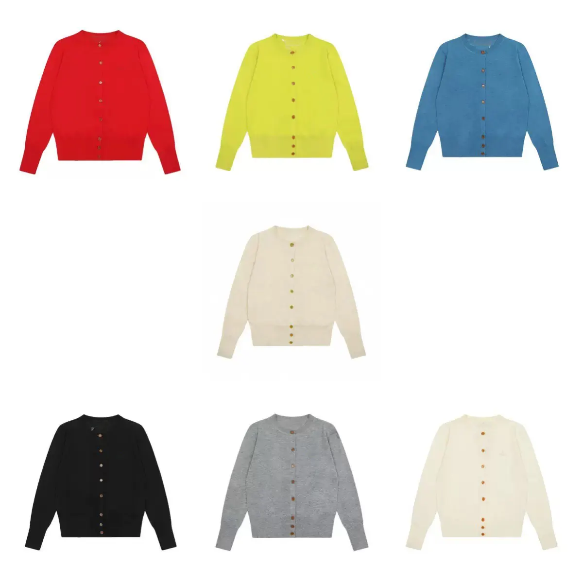 

2025 классический шерстяной вязаный кардиган с круглым вырезом и вышивкой, женский модный бренд, корейский стиль, студенческий стиль