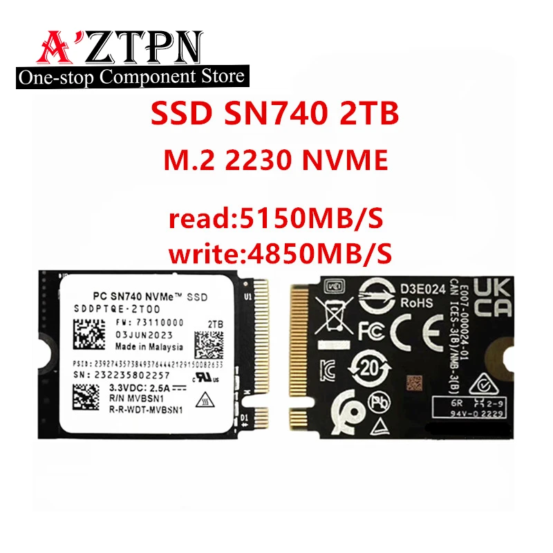 Original FOR WD SSD SN740 2T 1T 512G 256G  M.2 2230 NVME SSD game console  Solid State Drive