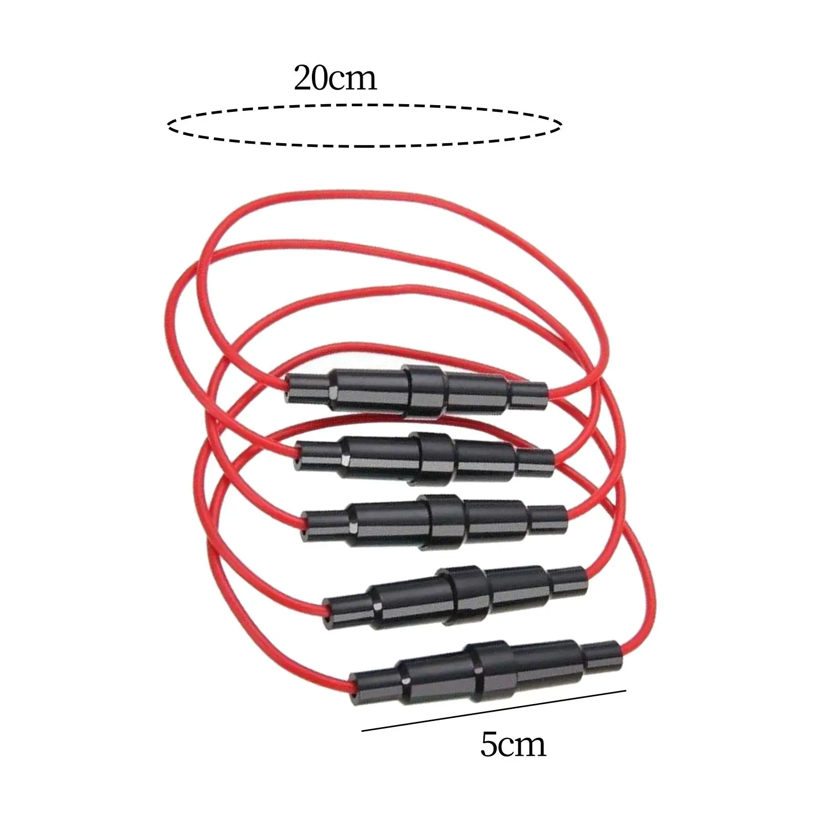 Weatherproof 5x20mm Fuse Holder Plastic Inline Connector 10A Voltage for Auto Boat Truck Electrical Use