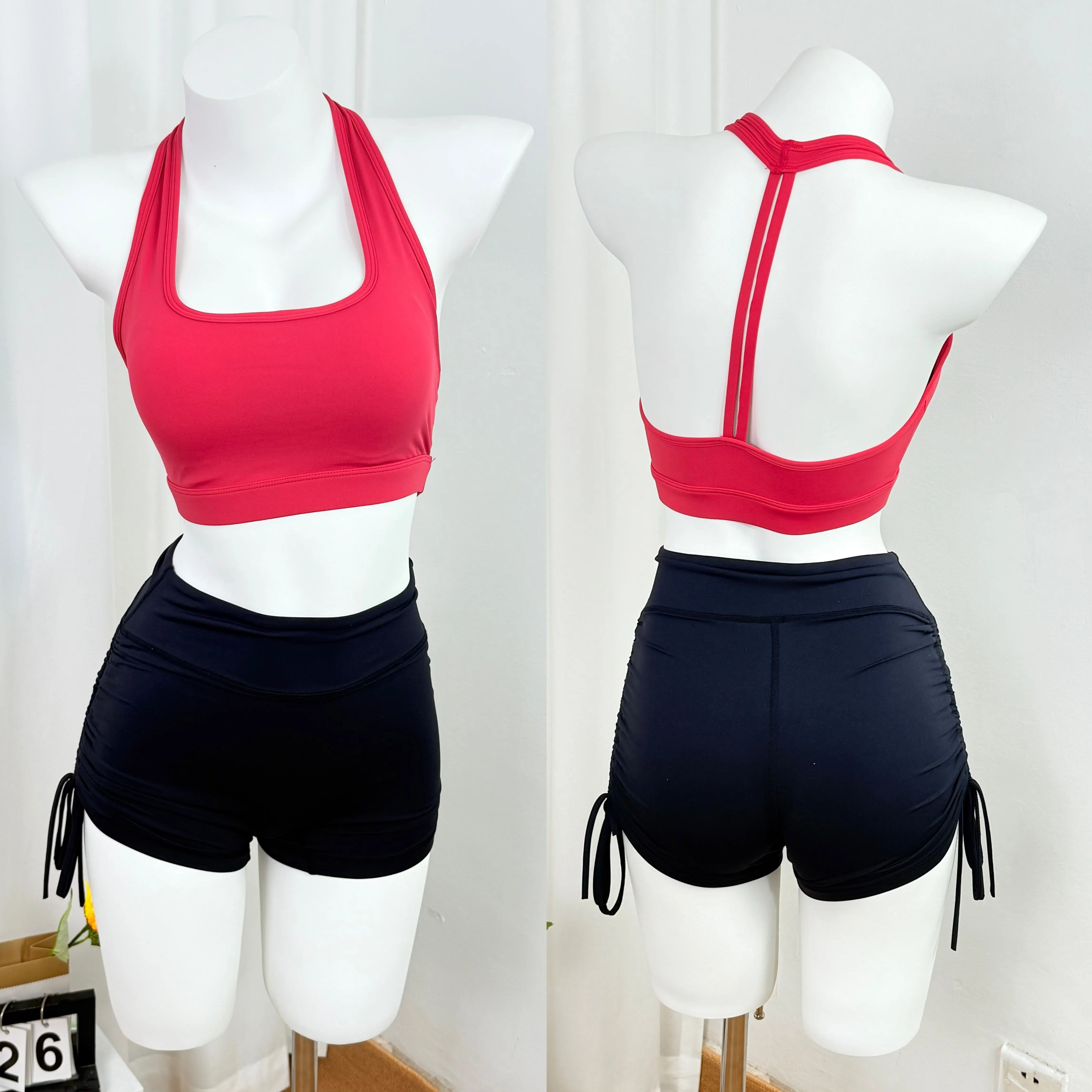Women's Summer Sports Bra Shock-Absorbing Neck Hanging Gym Bra Training Yoga Suit One-Piece Cup High-Strength Running Vest