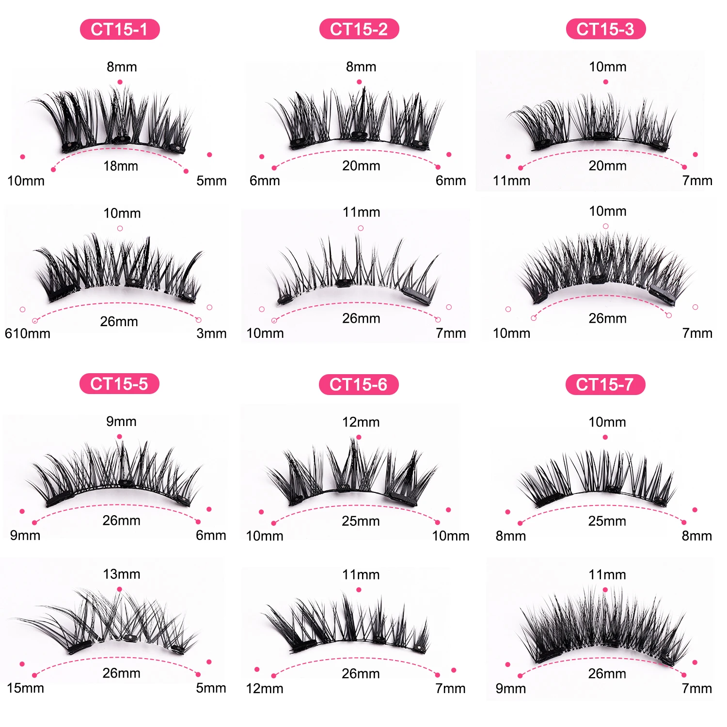 Ensemble de faux cils magnétiques – Faux cils doux, réutilisables, sans colle, imperméables et d'apparence naturelle, comprenant une pince à épiler.