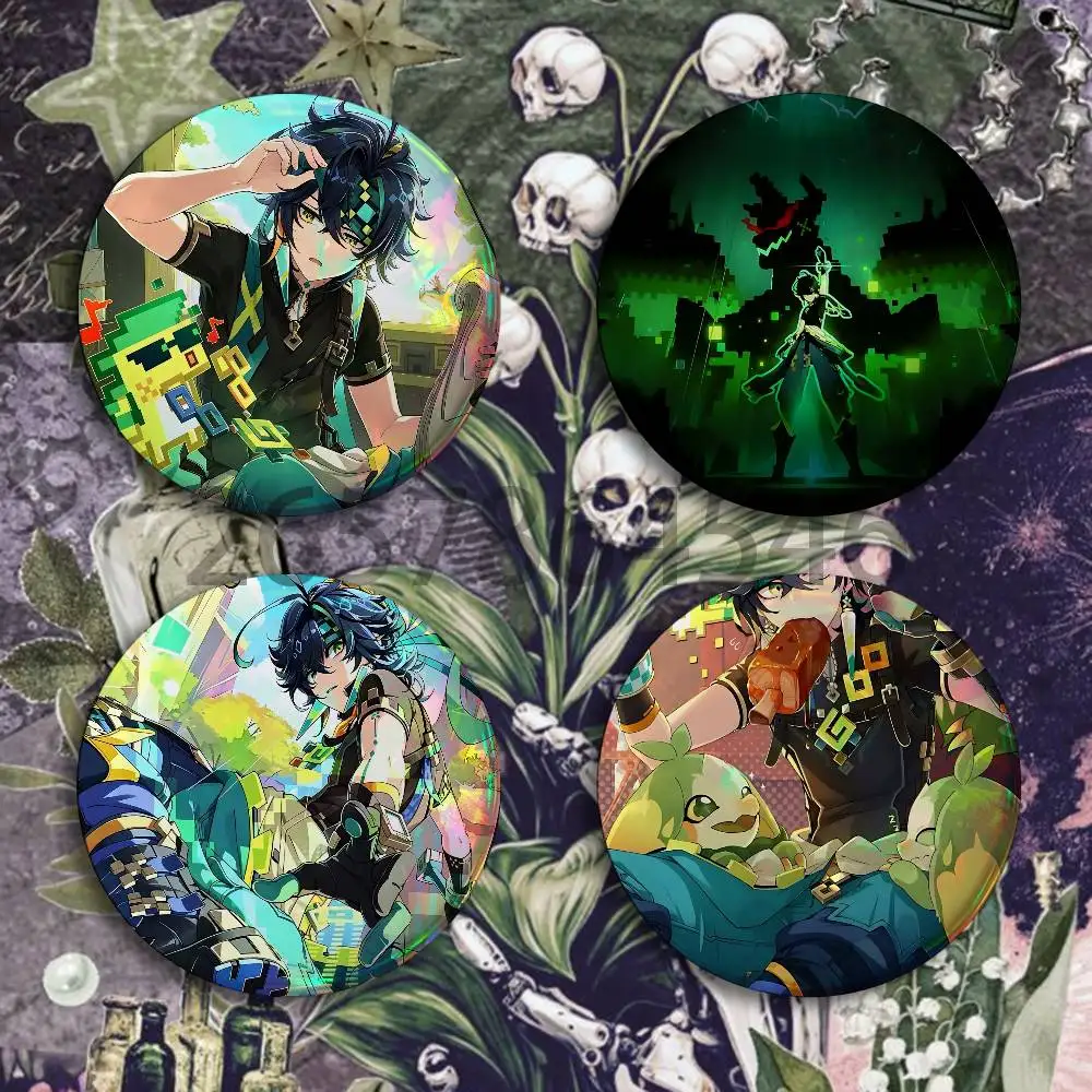 G-Genshin Impact K-Kinic Badges Set  25 32 44 58 75 mm Round Customizable Wholesale Fan goods Self-made fan freebies