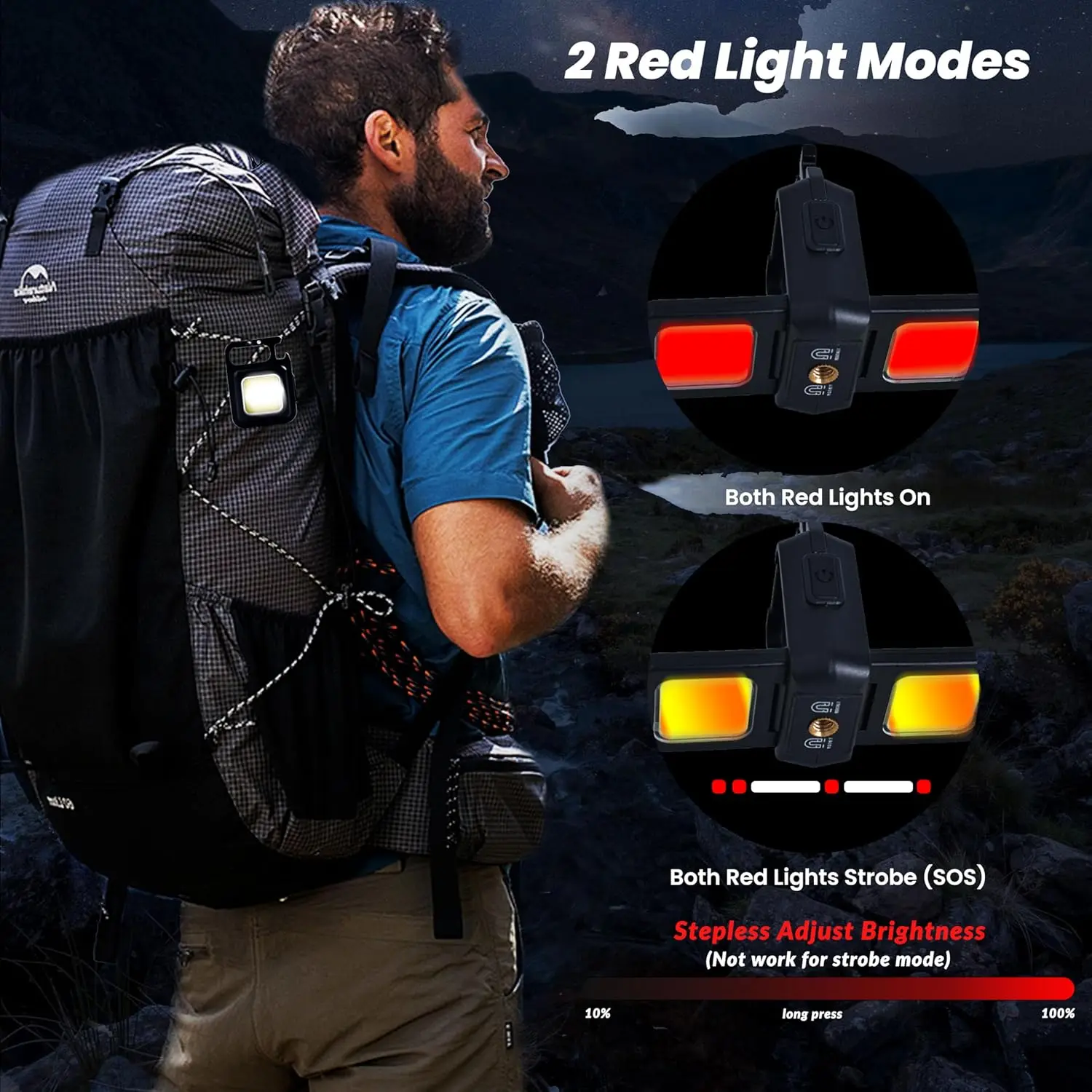 Mini linterna llavero luz COB luz de trabajo lámpara recargable USB con 90 °   Luces laterales plegables Linternas portátiles superbrillantes