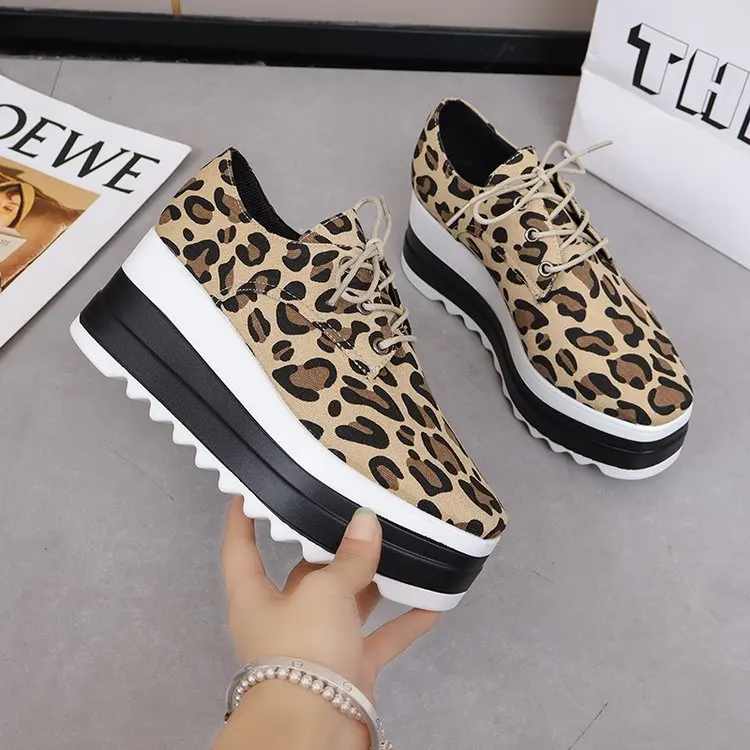 2024 Women Flats Shoes Spring Moccasin Fashion Creepers Shoes Lady Loafers Ladies Lace Up Platform Shoes Plus Size 42