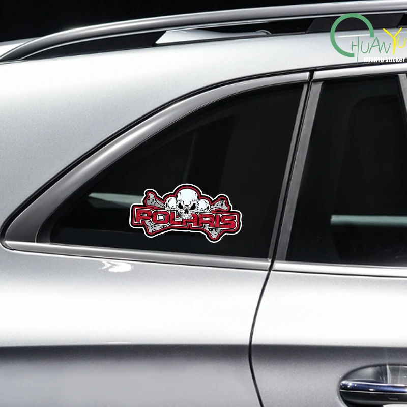 For Polaris Skull Decal Sunscreen Car Sticker Creativite Bumper Motorcycle Waterproof Vinyl Car Wrap - view 2