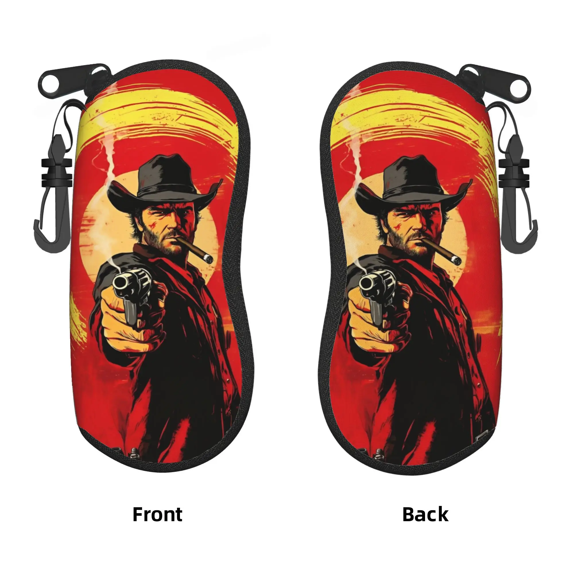 Red Dead Redemption 2 – étui à lunettes unisexe, pochette pour lunettes de soleil, organisateur de lunettes à fermeture éclair, boîte de voyage pour lunettes