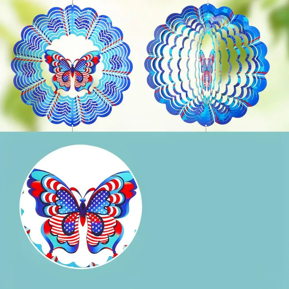 Metal Butterfly Wind Spinner 3D Hummingbird Hanging Ornament For Outdoor Garden Yard Patio Decoration Kinetic Sculptures