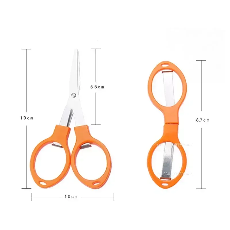 Aço inoxidável Folding Scissors, Student Learning Tools, Mini Material Escolar, Micro Pesca Scissor, Pacote de Varejo, 50Pcs