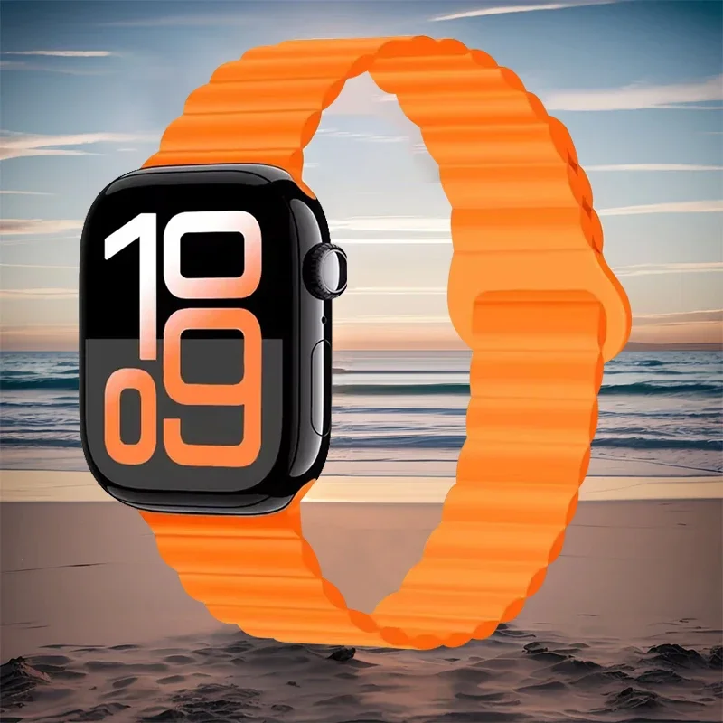 Magnetic Strap For Apple Watch Bands 45mm 38mm 49mm 40mm 42mm 41mm Silicone Sport Bracelet iWatch Series ultra 9 6 5 7 8 se 44mm