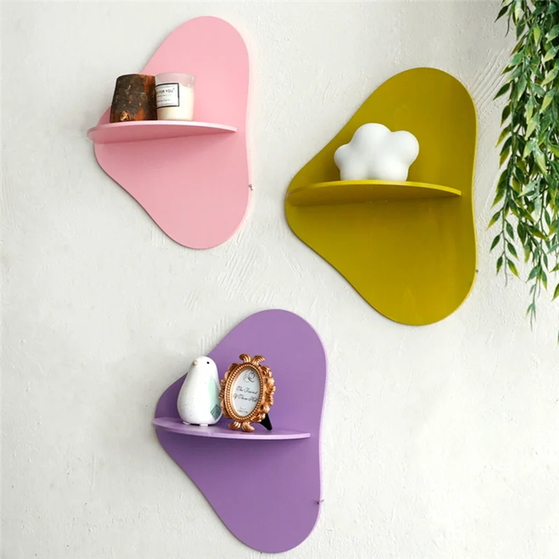 AB42-رف جدار ملون عرض موقف رف أحواض النبات تخزين الرف تزيين جدار ديكور هدية