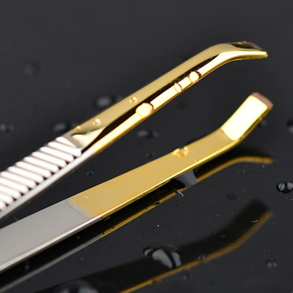 

Stainless Steel Eyebrow Tweezer Curved Portable 8.6x0.8cm Anti-Slip Paint Spray Small Size Eyebrow Clip Makeup Eyelash Tweezer