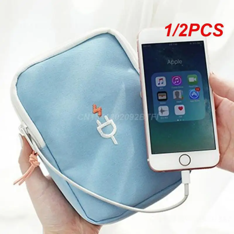 1/2PCS Gadget Organizer Bag Portable Travel Pouch Electronics Accessories Storage Digital Cable Bag For Usb Power Bank