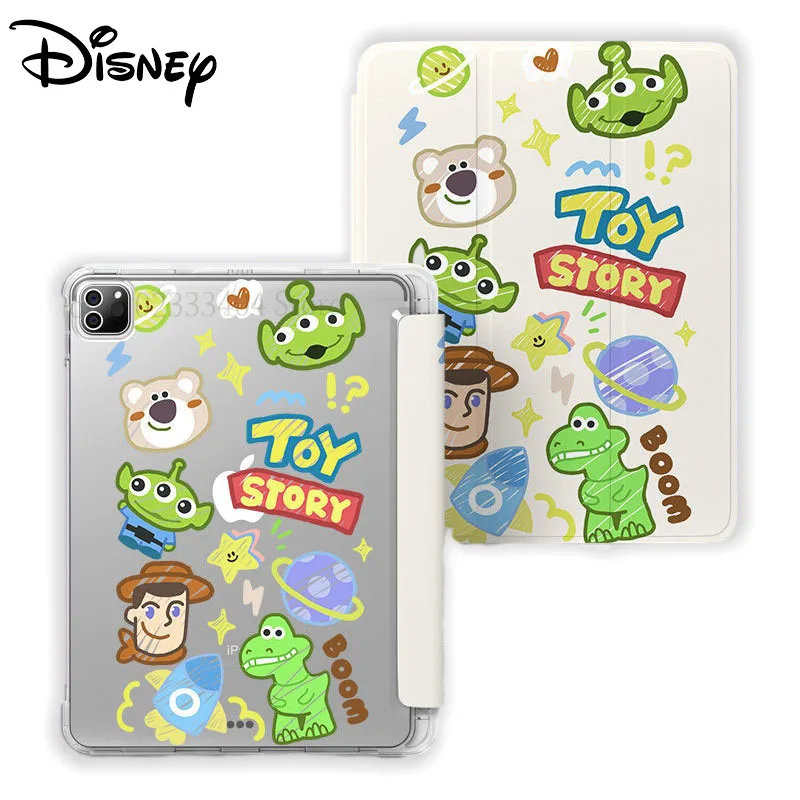 Disney Toy Story Buzz Lightyear Lotso Forky Tablet Case for iPad Air 1 2 3 Mini 4 5 6 Pro 2022 11in Three-fold Protective Cover