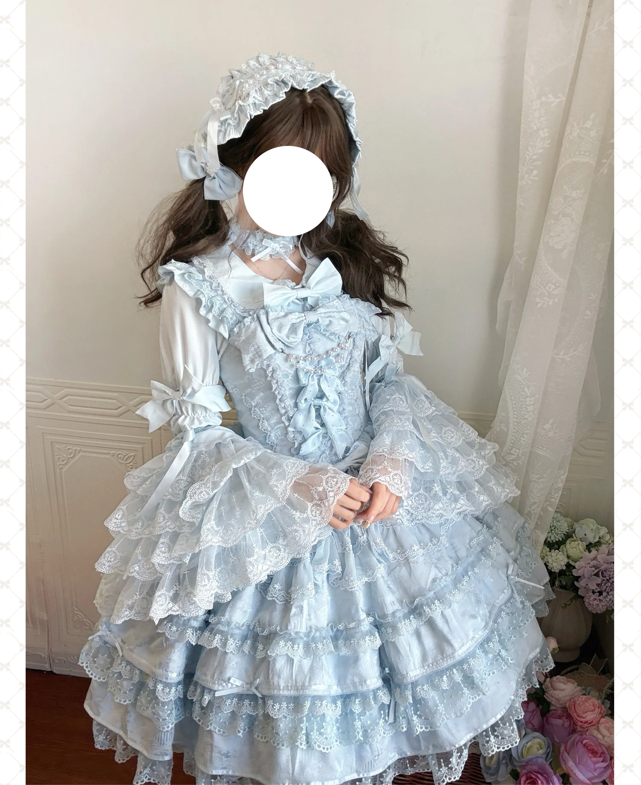 Abito con bretelle stile Lolita rosa per ragazze giapponesi Jsk Abito da principessa dolce Kawaii quotidiano da donna Top con maniche Ji