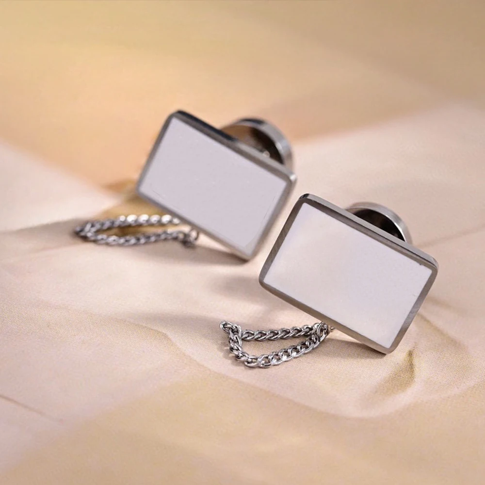 

Silver Square Metal Stud Earrings Minimalist Fashion Women's Dangle Earrings Fashion Accessories