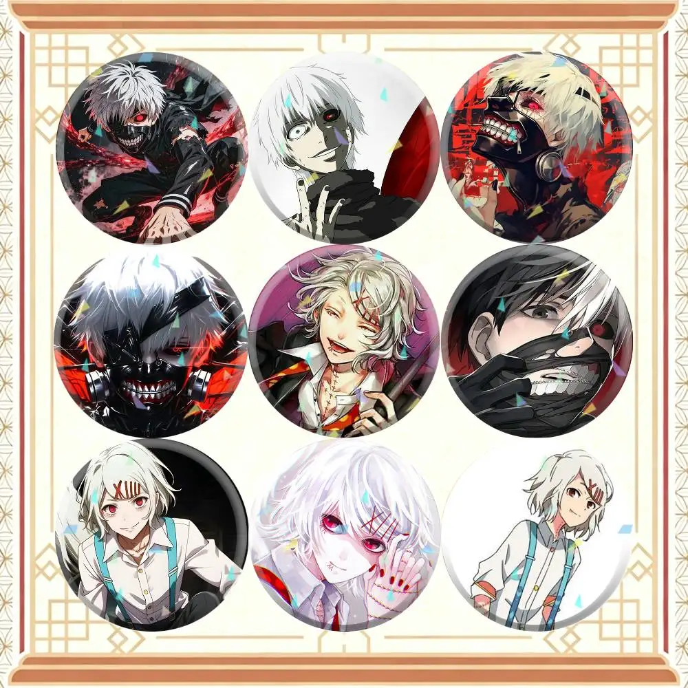 Anime Tokyo Ghoul 32/44/58mm Handmade Pins Round Brooch Badge Backpacks Clothes Jewelry Gifts