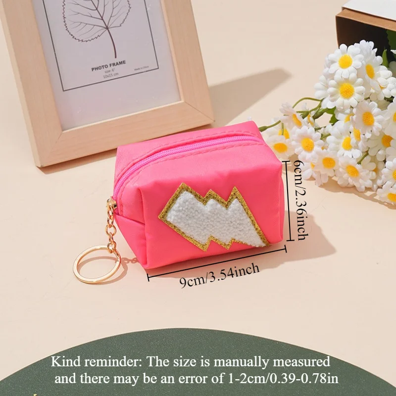 1pc Patch Polyester Makeup Bags,Zero wallet,lipstick bag,Portable, Travel Toiletry Cases -Cosmetic Pouches with Zipper for Women