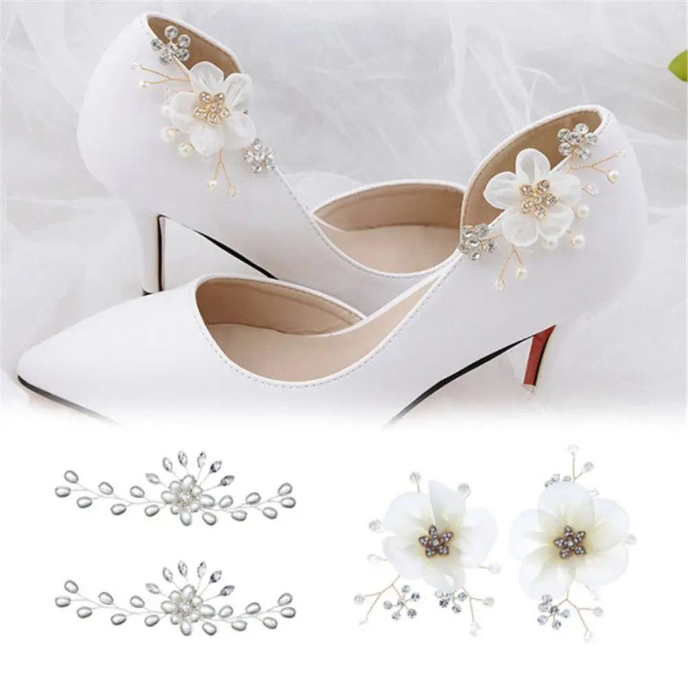 1pair Shoe Clip Wedding Shoes High Heel Women Bride Decoration Rhinestone Shiny Decorative Clips Charm Buckle