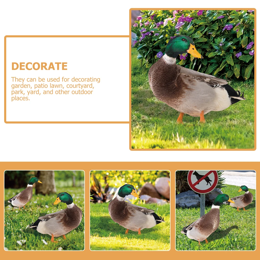 

2Pcs 3D Ducks Decor Acrylic Garden Stake Outdoor Courtyard Decoration Grass Lawn Yard Art nament Statue Sculpture
