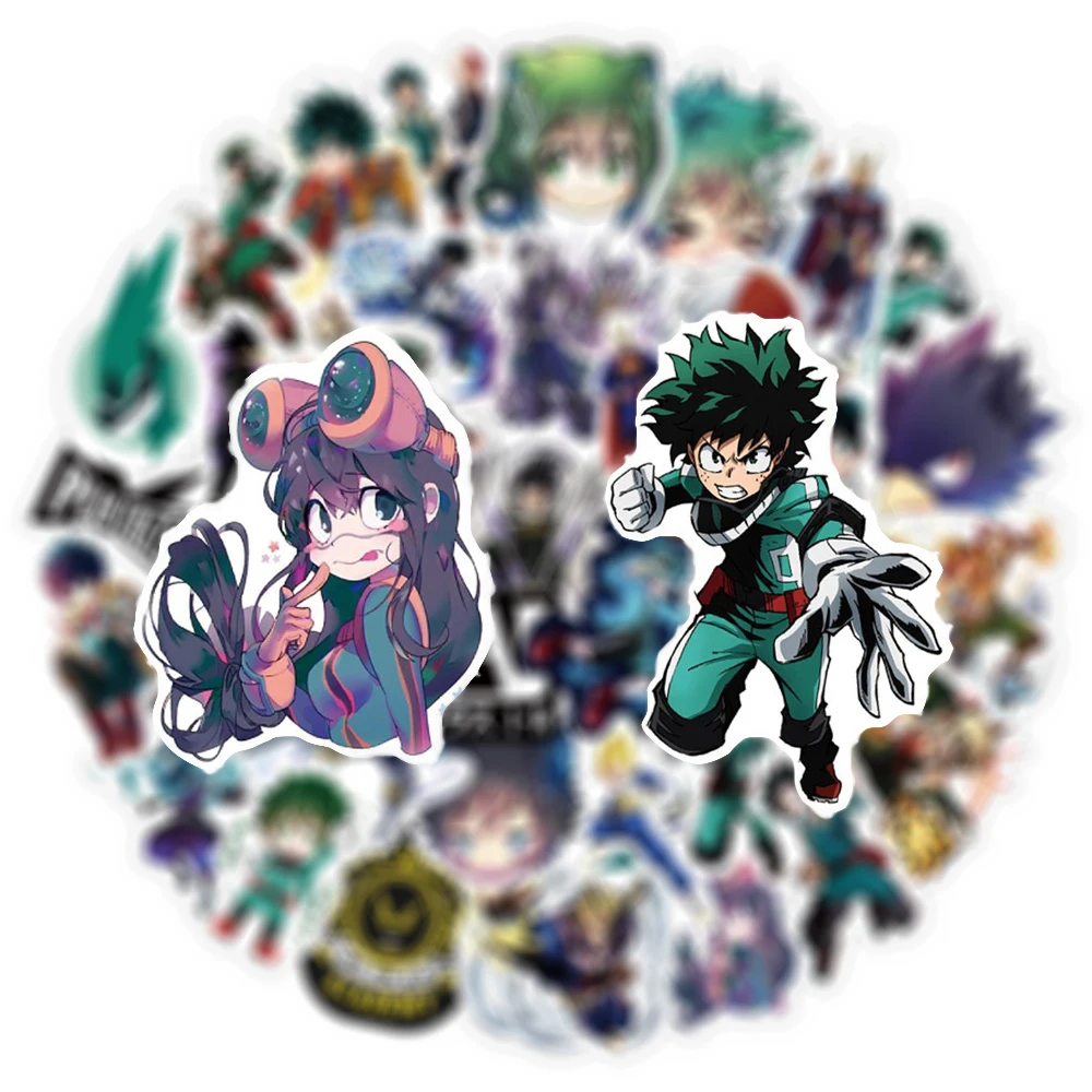 

10/30/50/100pcs My Hero Academia Cartoon Stickers Japanese Anime Decals Waterproof DIY Laptop Phone Luggage Funny Sticker Pack
