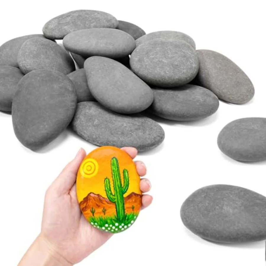45Pcs Large Rocks for Painting 3-4inch Natural River Stones for DIY, Art and Crafts, Smooth Flat Rock Bulk for Adults,,Kindness