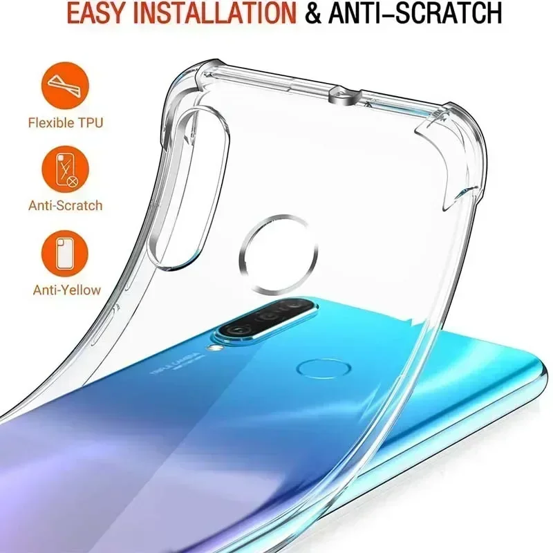 Clear Case Voor Huawei P30 Lite P20 Plus P30 P40 Lite E P50 P60 Pro Dikke Schokbestendige Siliconen Telefoon cover Funda