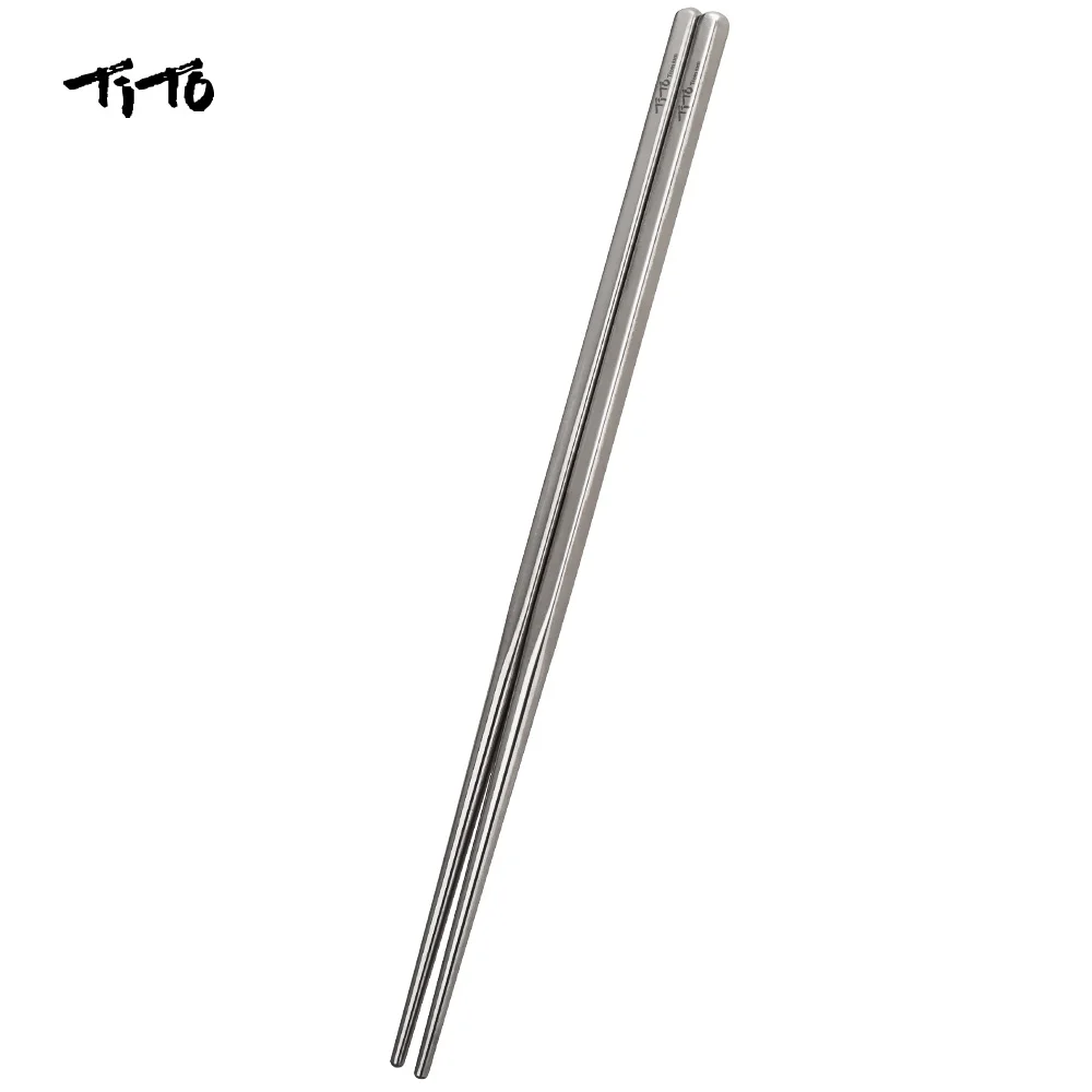 TiTo Outdoor Camping Tableware Titanium Alloy 6mm / 7mm  Hollow Chopsticks for Hiking Traveling Tableware Titanium Chopsticks