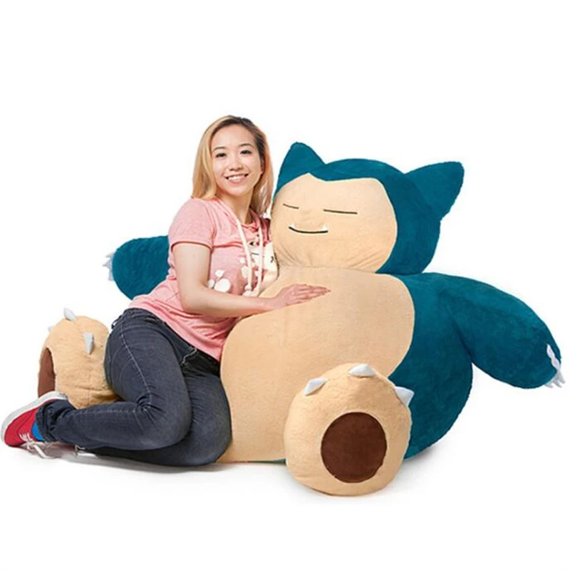 

150/160cm Pokemon Giant Snorlax Sofa Skin Plush Toy Cover Anime Snorlax Pillow Cartoon With Zipper For Kids Children Home